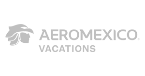 Logotipo Aeroméxico Vacations escala de grises