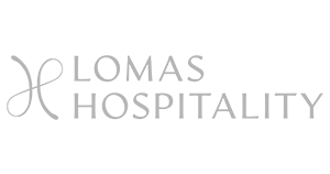 Logotipo Lomas Hospitality escala de grises